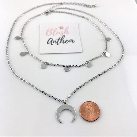 3 for $25⚡️sequins & horn crescent moon necklace - Picture 6 of 7